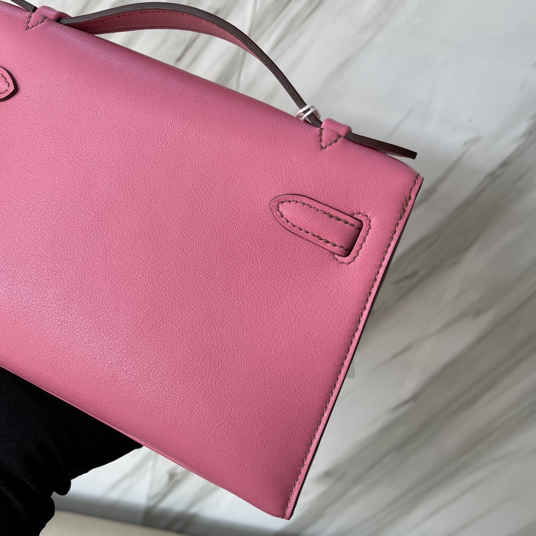 에르메스 미니 켈리백22 핑크 은장 스위프트